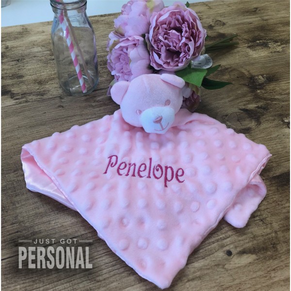 Personalised Bear Comforter -Baby Boy or Baby Boy